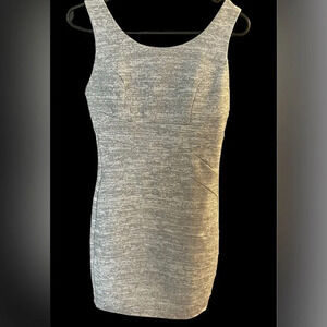 Body central bodycon white with silver glitter mini dress